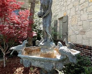 Monumental Bronze Figural Garden Fountain Fountain After Emile Carlier