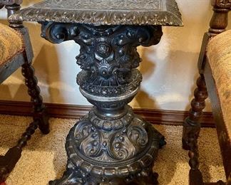 Antique Cast Iron Pedestal w/ Acanthus Feet