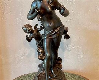 Auguste Moreau 19th C Bronze Figure L'Education de L'Amour.  See StubbsEstates.com for auction listing