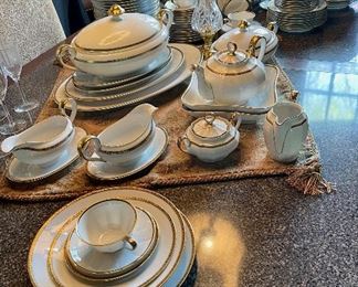Gorgeous 90 pc Gold Rimmed Set Hutschenreuther Bavarian.  See StubbsEstates.com for auction listing