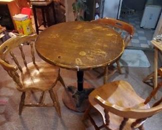 Solid wood table with 3 solid wood chairs
