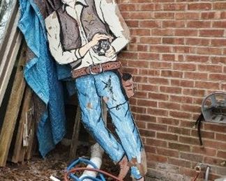 Wooden carved Cowboy 6 feet tall