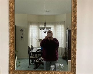 Gold framed mirror - 44" long x 34" wide ~ $75 