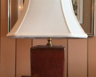 Hand made pottery table lamp $400