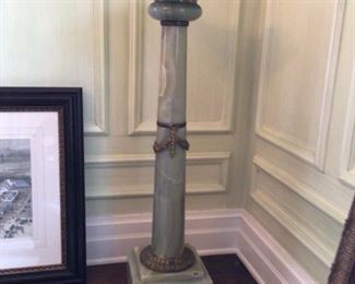 Antique sage marble pedestal  $1200