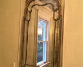 Antique extra large ornate European mirror 26”x58”.         $3000