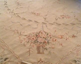 Exquisite needle point area rug purchased for $12,000.     Measuring 118” x 166”. 