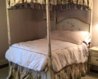 Handprinted antique canopy bed purchased for $5000