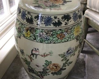 Ceramic 14” floral Asian motif $400