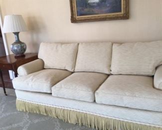 Custom made silk sofa 7’x3’ fringe bottom purchased for $5000. Best offer 