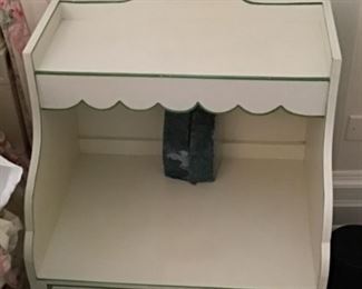 Creme JULIA GRAY scalloped 1 drawer bedside table $250