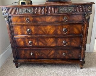 Theodore Alexander Crotched Mahogany Chest