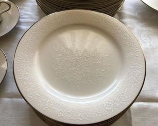 Noritake Ivory Affection China  with Silver Rim