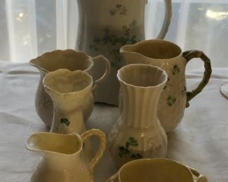 English Porcelain Pitcher and Belleek  Porcelain.