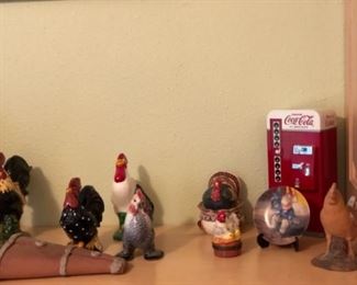 Ceramic Rooter Collection, Coca Cola Bank, Wall Pocket.