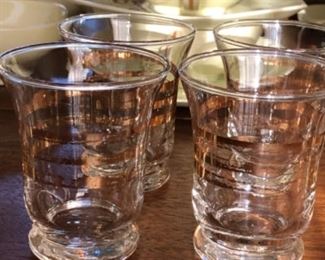 Vintage Juice Glasses with gold bands.