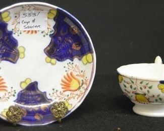 5331 - Gaudy Welsh Cup + Saucer