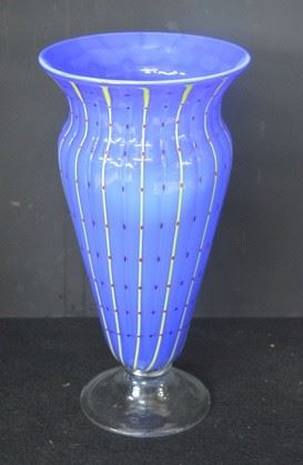 7629 - Blue Murano Art Glass Vase