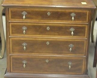 2314 - Mahogany 4 Drawer Banded Chest