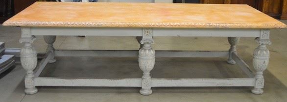 2414 - Lg. Table with Column Legs - 9 1/2' long, 4 1/2' wide