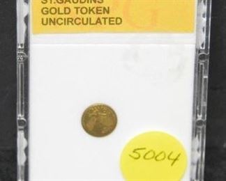 5004 - $20 St Gaudens Gold Token  Unc