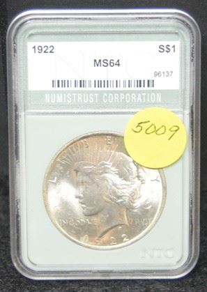5009 - 1922-P Peace Silver Dollar - MS64