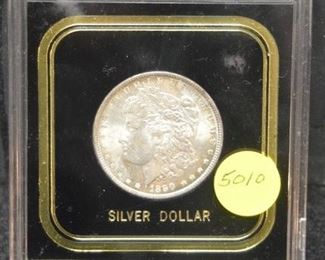 5010 - 1890-P Morgan Silver Dollar - AU