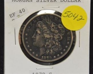 5042- 1879-S Morgan Silver Dollar-EF60