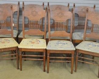 1310 - Set 8 Oak Spindle Back Chairs