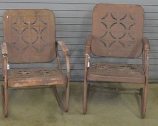 1308 - 2 Metal Patio Chairs