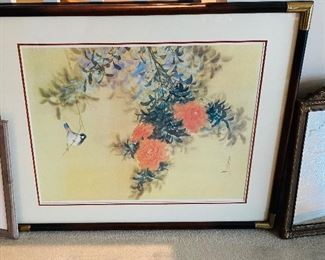 David Lee 1978 Solid Frame Approximately 37x32” Chinese Lithograph 