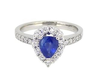 0.96ct Sapphire & 0.50ct Diamond Ring