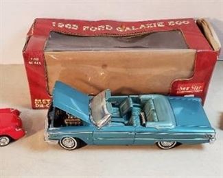 2 Red Chevy Corvettes and 1963 Ford Galaxie 500 (needs repairs) ~ all Die-cast