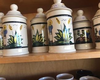 Fun Mexican ceramic cannister set.