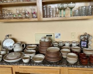 Dishes! Service for 16 of Noritake Raindance pattern.