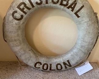 1898 Cristobal Colon life preserver ring.