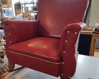 Vintage red vinyl child's rocker