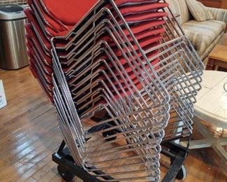 Very nice stackable chairs with storage roller