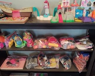 Thomas the tank engine set, Lincoln log set, Legos sets, many more toys