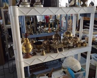 Candles and accessories, brass incense burners, incense
