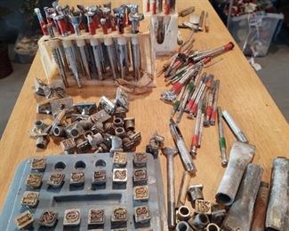 Typesetting letters and punches