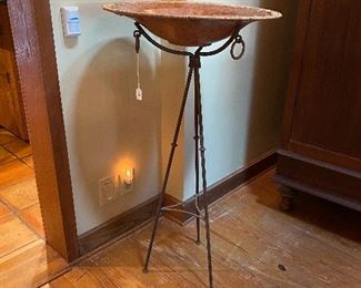 Decorative iron stand with bowl
