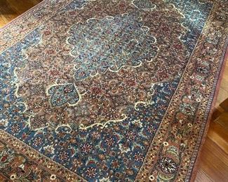 Persian style design, rose, blue & ivory