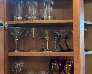 Stemware, martini glasses 