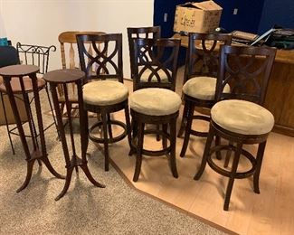 Bar stools, tables, rocking chair