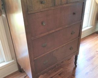 Vintage Wood Cabinet with Casters