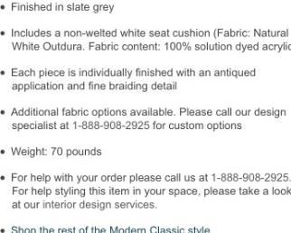 Summer Classics Rustic Modern Chaise Lounge (information on previous picture)