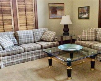 2 Matching Sofa's, a Square Coffee Table