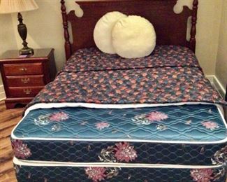Full or Queen Bed, and a full size Mattress Set, and Night Stand