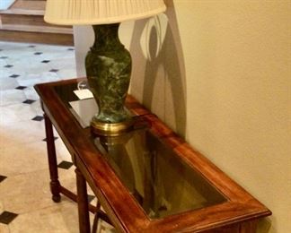 Hall Table and Heavy Marble Lamp